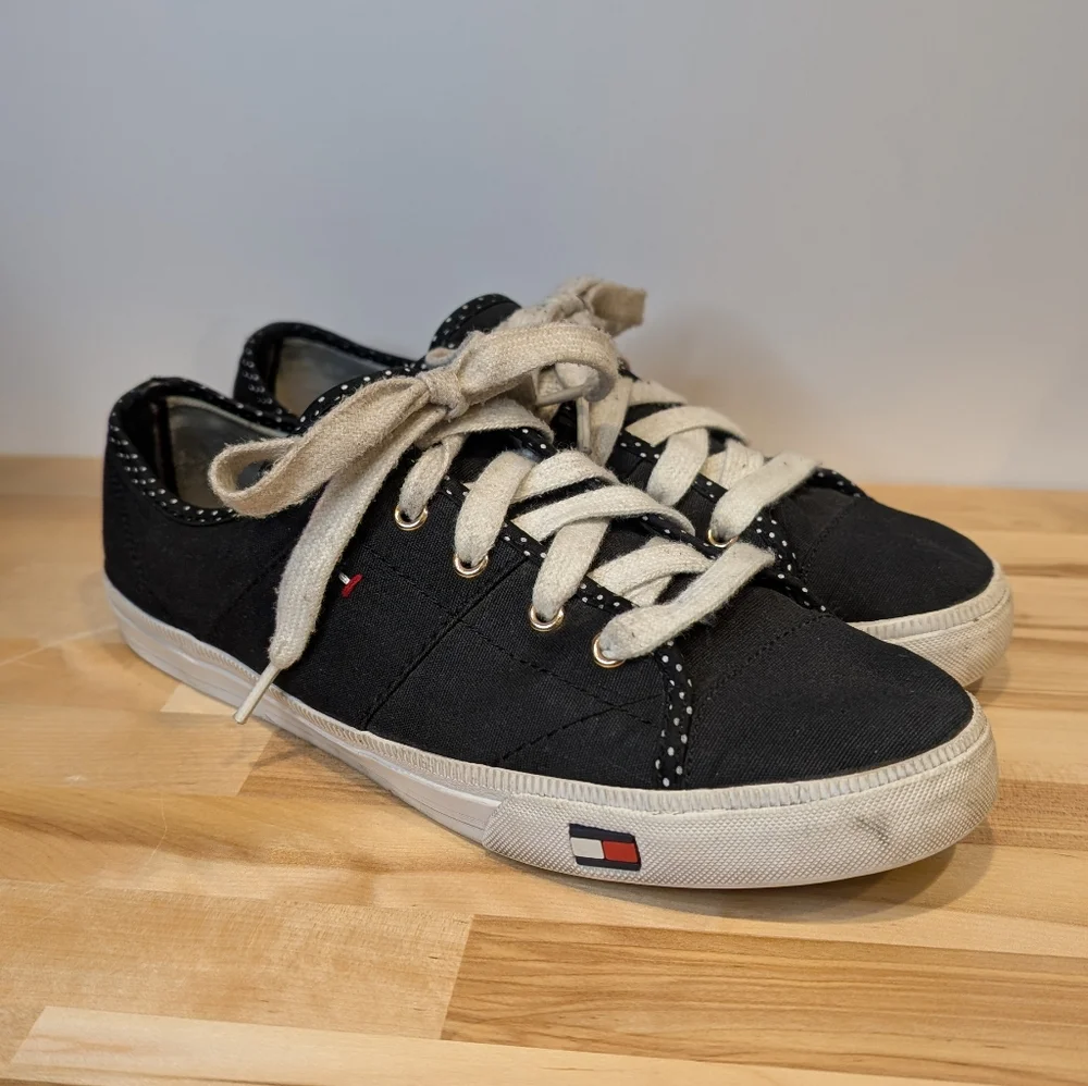 Tommy Hilfiger Womens Black‎ Canvas Sneakers
